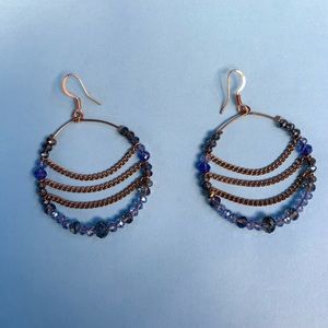 Blue Hoop Earrings